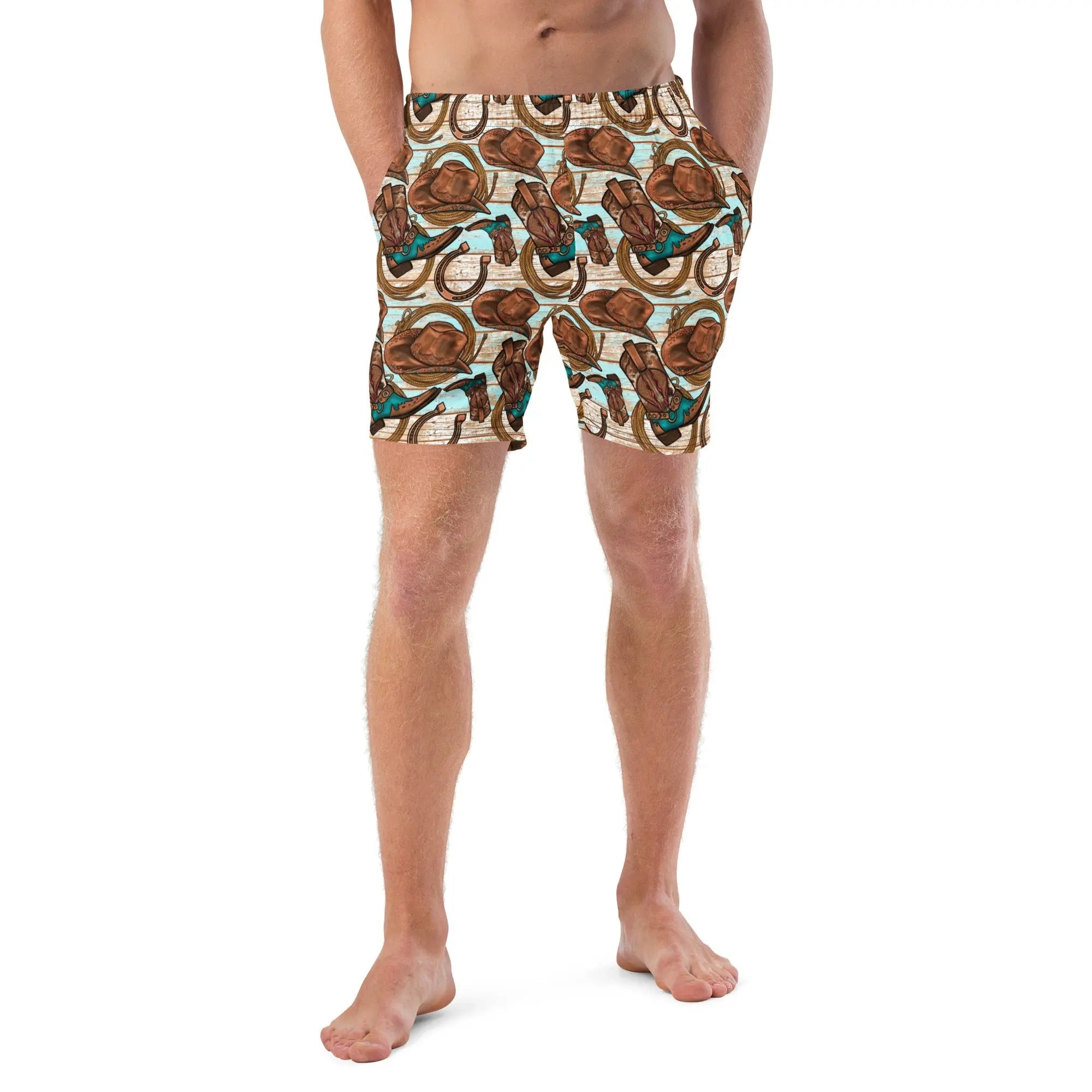Baha Ranch Yeehaw Cowboy Up Men's Swim Trunks Baha Ranch Western Wear