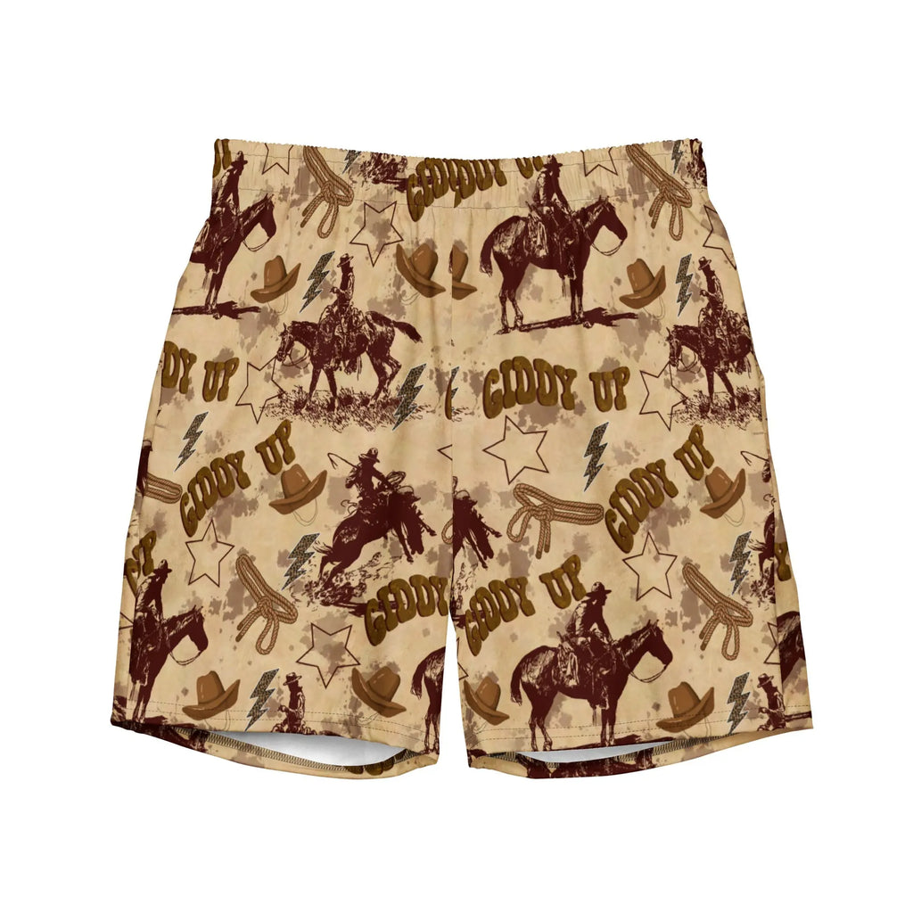 Baha Ranch Yeehaw Vintage Western Men's Swim Trunks Baha Ranch Western Wear