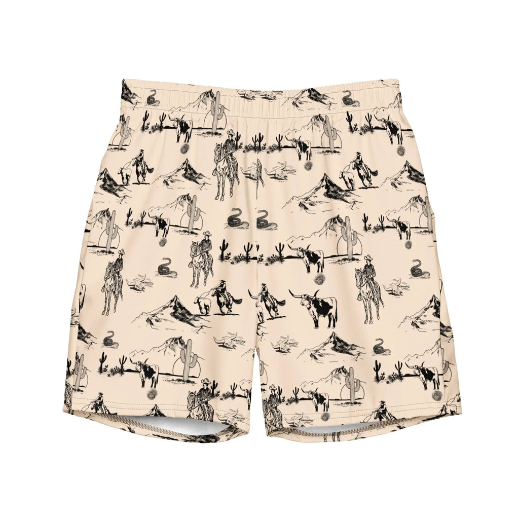 Baha Ranch Yeehaw Cowboy Ranch Men's Swim Trunks Baha Ranch Western Wear