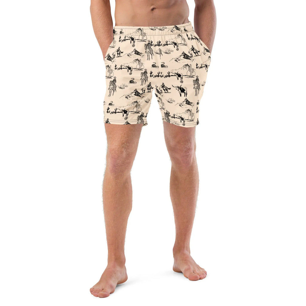 Baha Ranch Yeehaw Cowboy Ranch Men's Swim Trunks Baha Ranch Western Wear