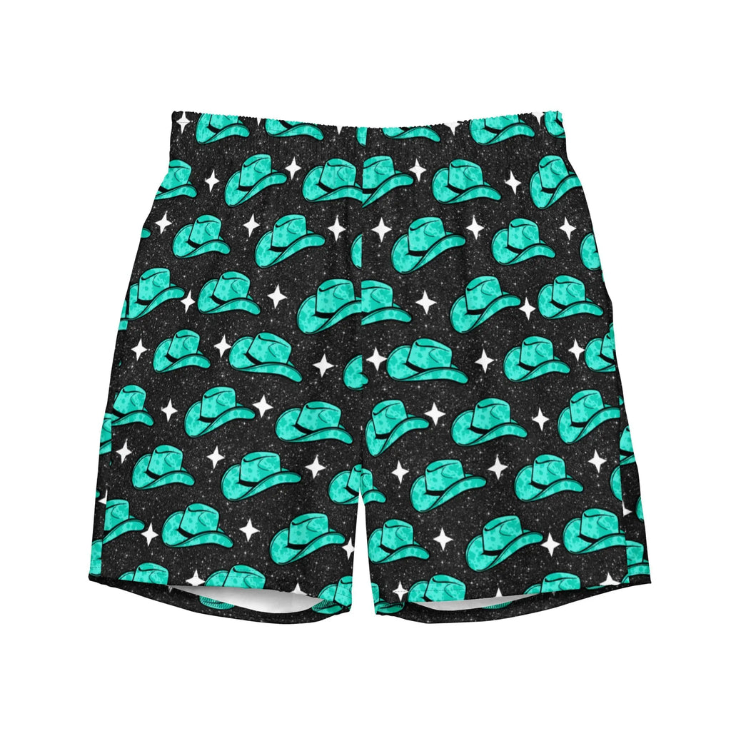 Baha Ranch Yeehaw Turquoise Hat Men's Swim Trunks Baha Ranch Western Wear