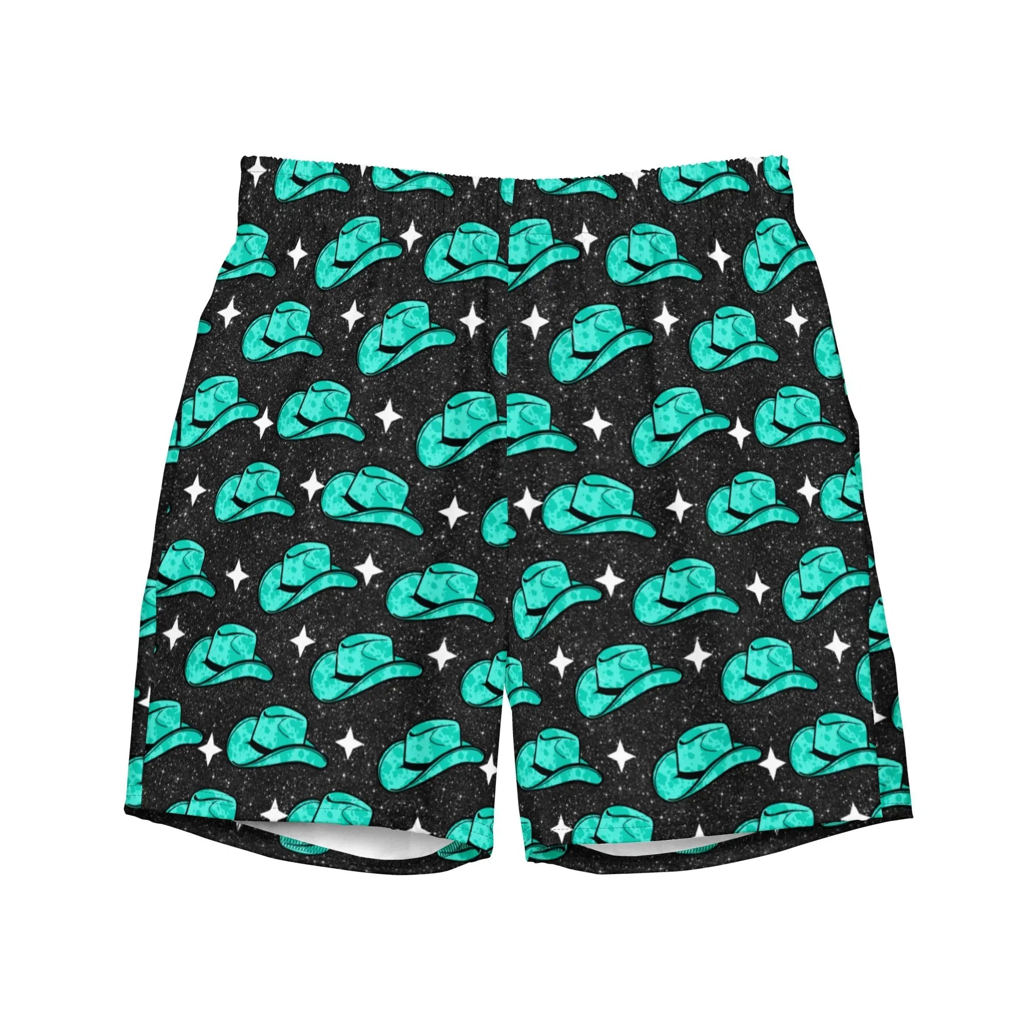 Baha Ranch Yeehaw Turquoise Hat Men's Swim Trunks Baha Ranch Western Wear
