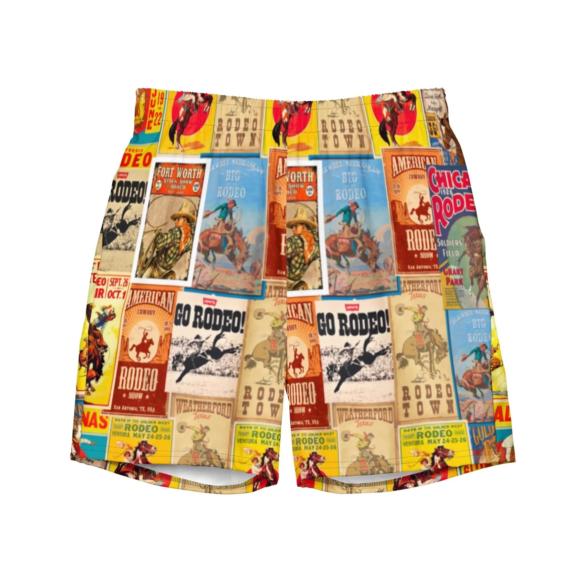 READY TO SHIP Vintage Rodeo Poster Swim Trunks Shorts SIZE XL Baha Ranch Western Wear