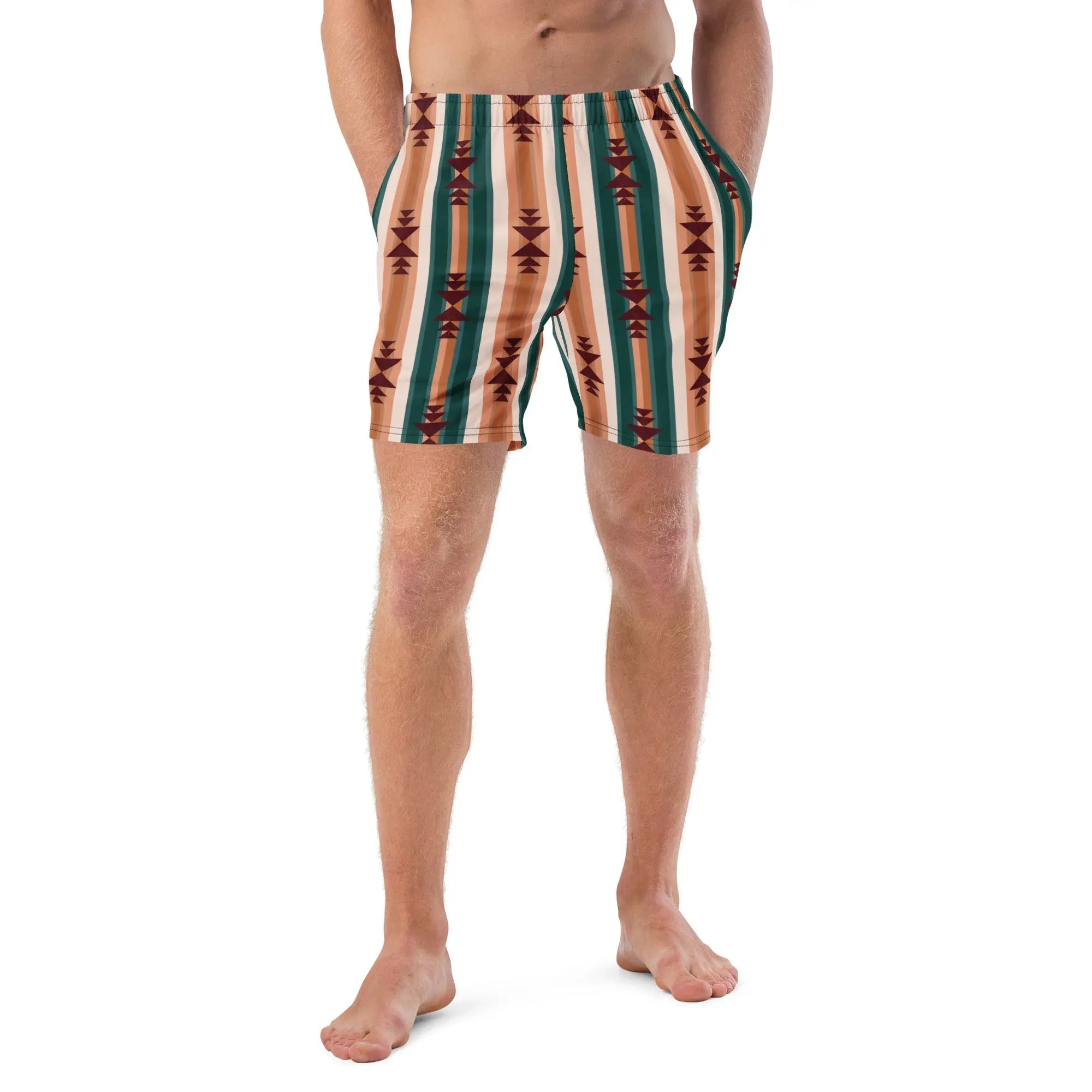 Baha Ranch Yeehaw Cocoa Aztec Men's Swim Trunks Baha Ranch Western Wear