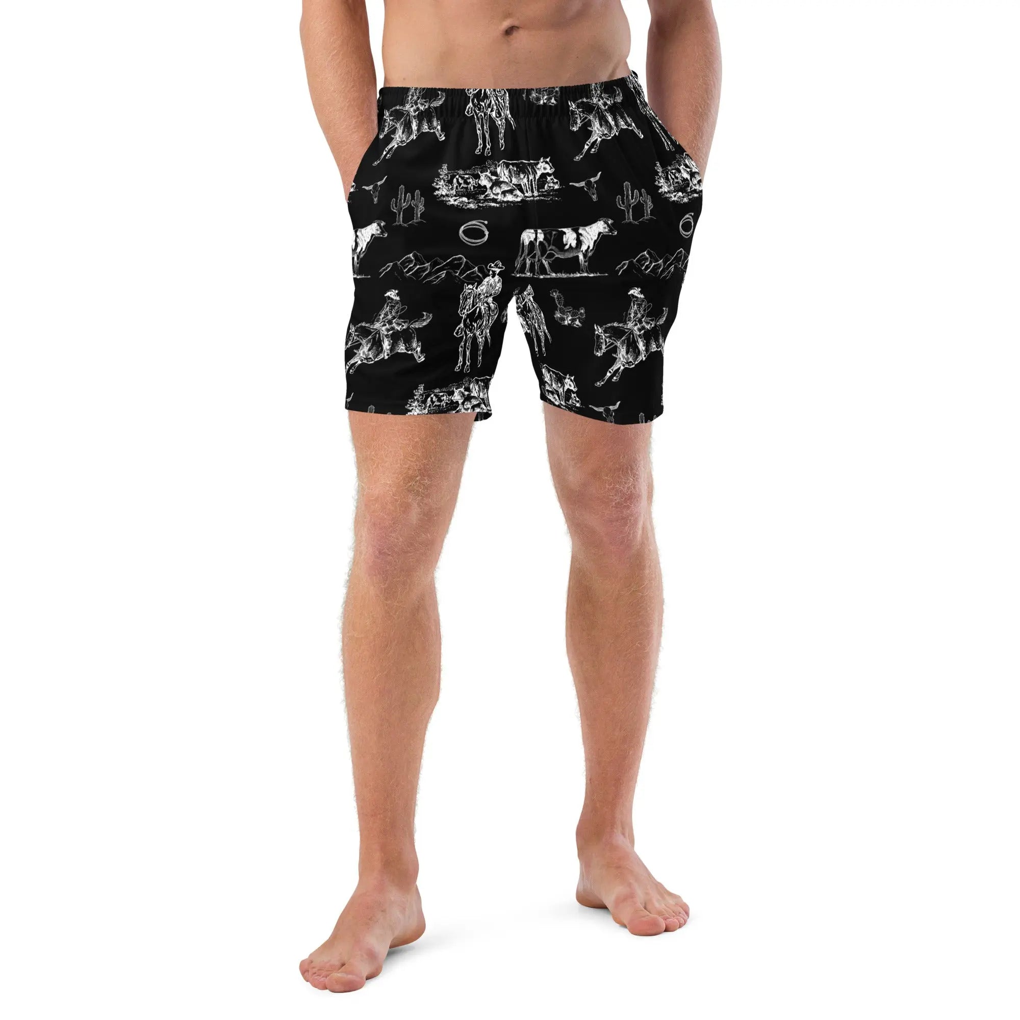 Baha Ranch Yeehaw Ranch Life Men's Swim Trunks Baha Ranch Western Wear