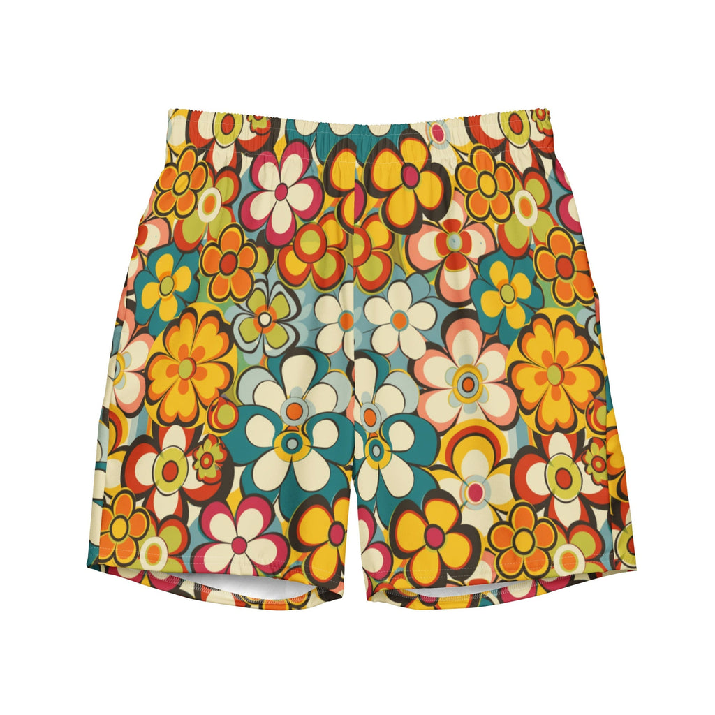 Baha Ranch Yeehaw Woodstock Retro Floral Men's Swim Trunks Baha Ranch Western Wear