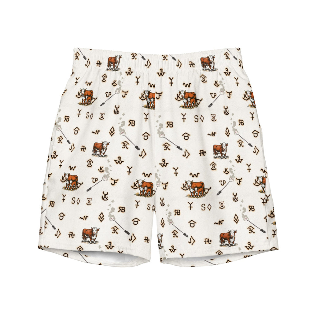 Baha Ranch YEEHAW Hereford Brands Swim Trunks Baha Ranch Western Wear