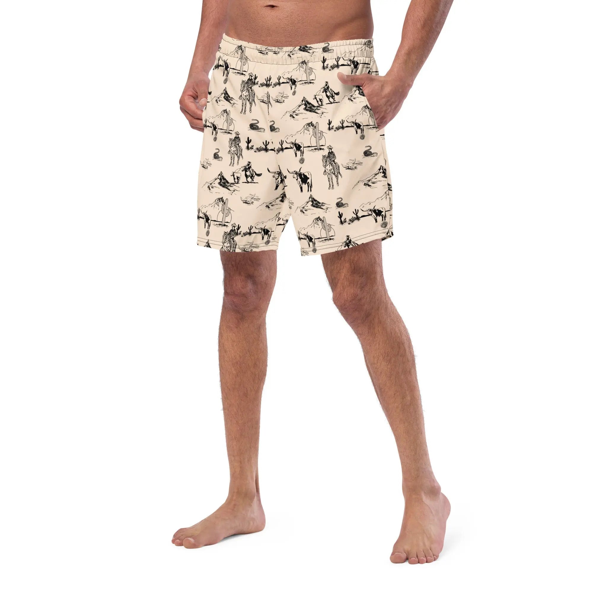 Baha Ranch Yeehaw Cowboy Ranch Men's Swim Trunks Baha Ranch Western Wear