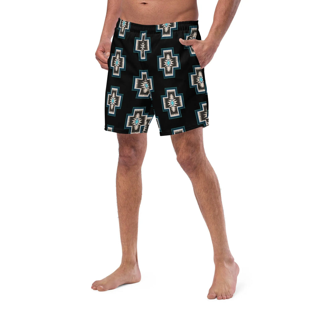 Baha Ranch Yeehaw Southwest Cross Men's Swim Trunks Baha Ranch Western Wear