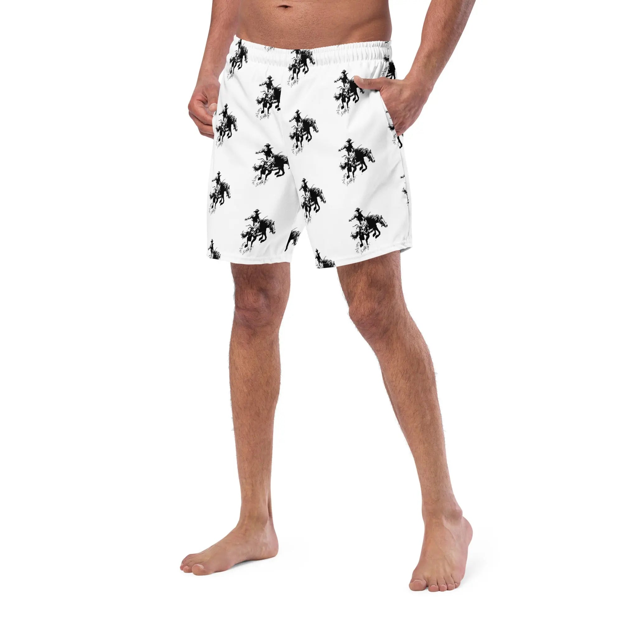 Baha Ranch Yeehaw Rodeo Bronc Men's Swim Trunks Baha Ranch Western Wear