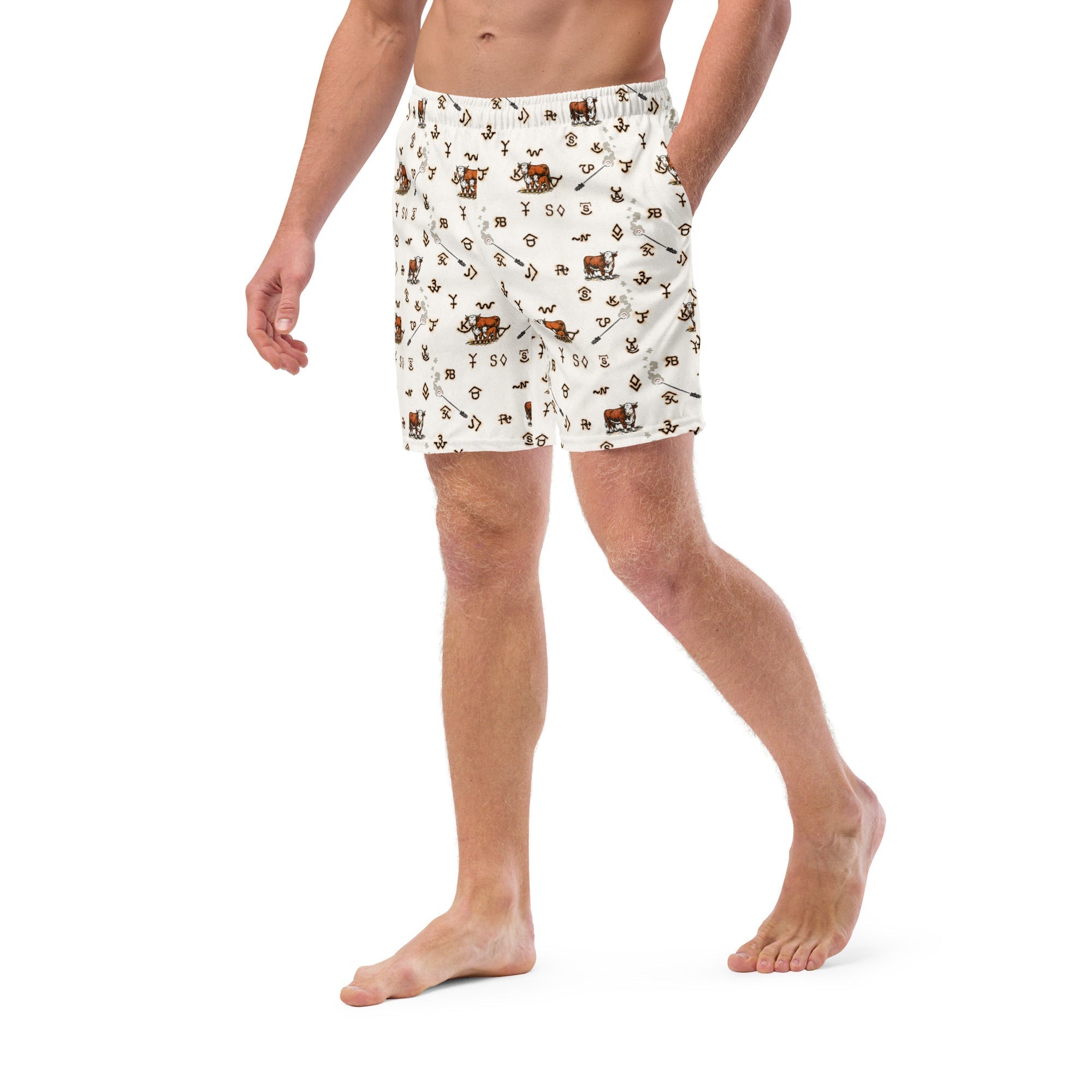 Baha Ranch YEEHAW Hereford Brands Swim Trunks Baha Ranch Western Wear
