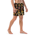 Baha Ranch Yeehaw Vintage Cowboy Collage Swim Trunks Baha Ranch Western Wear