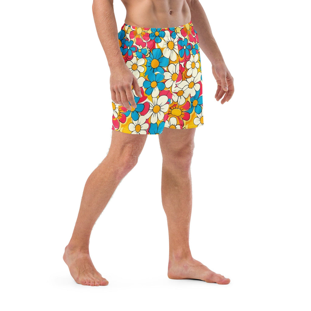 Baha Ranch Yeehaw Flower Child Retro Men's Swim Trunks Baha Ranch Western Wear