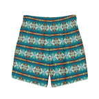 Baha Ranch Yeehaw Teal Aztec Blanket Print Mens Swim Shorts Baha Ranch Western Wear