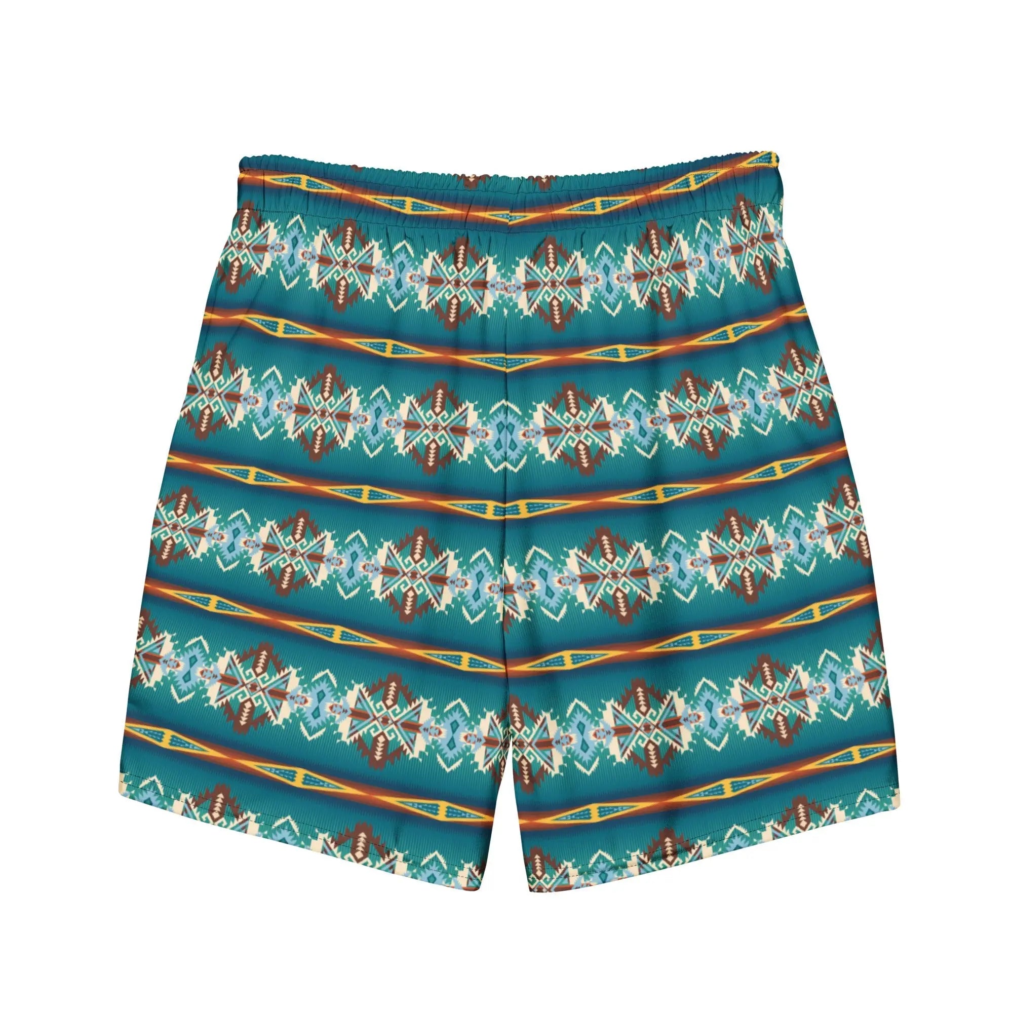 Baha Ranch Yeehaw Teal Aztec Blanket Print Mens Swim Shorts Baha Ranch Western Wear