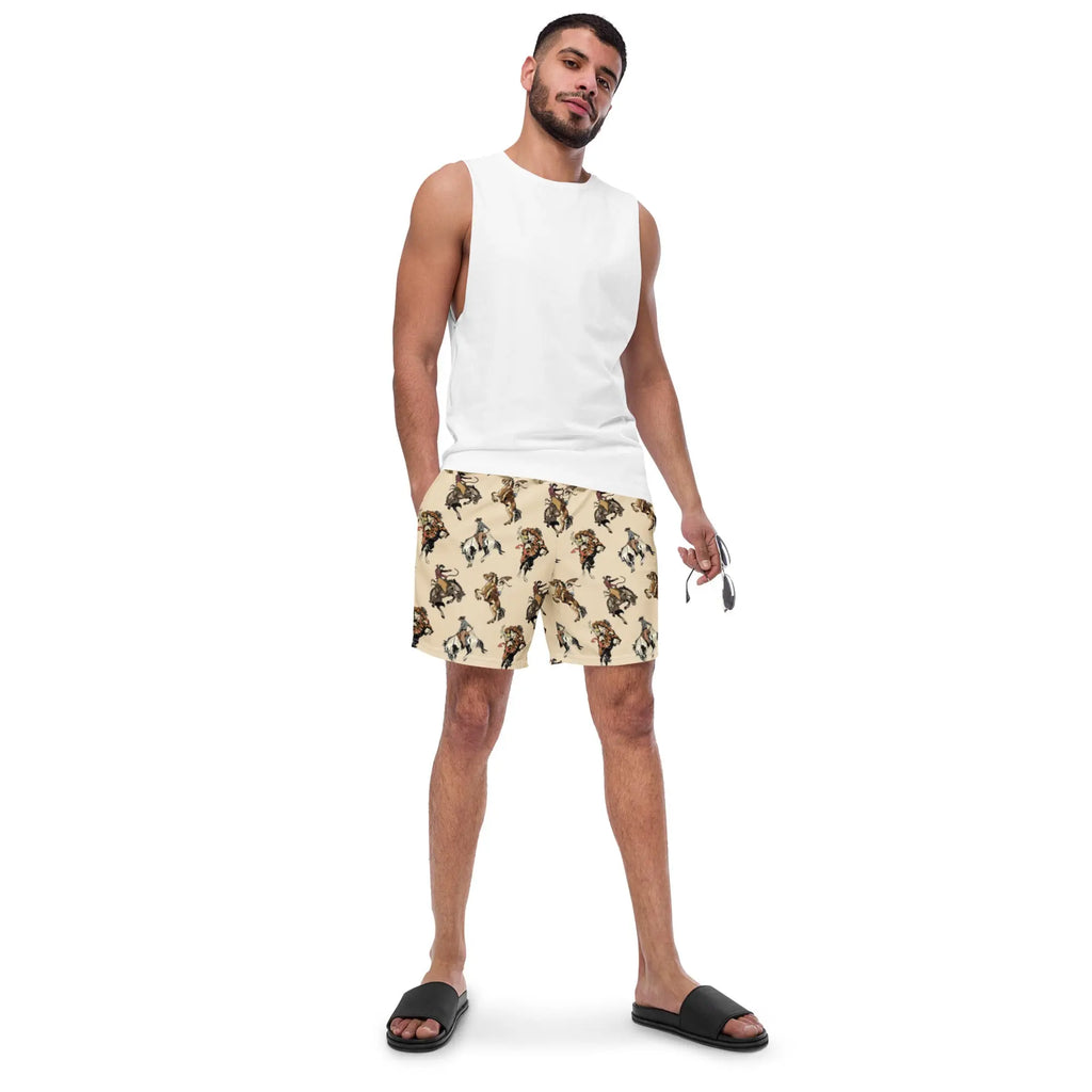 Baha Ranch Yeehaw Vintage Cowgirl Men's Swim Trunks Baha Ranch Western Wear