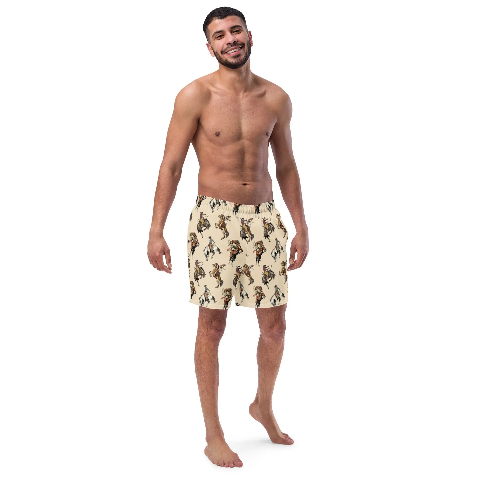 Baha Ranch Yeehaw Vintage Cowgirl Men's Swim Trunks Baha Ranch Western Wear