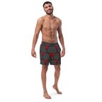 Baha Ranch Yeehaw Red Bull Skull Men's Swim Trunks Baha Ranch Western Wear