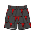 Baha Ranch Yeehaw Red Bull Skull Men's Swim Trunks Baha Ranch Western Wear