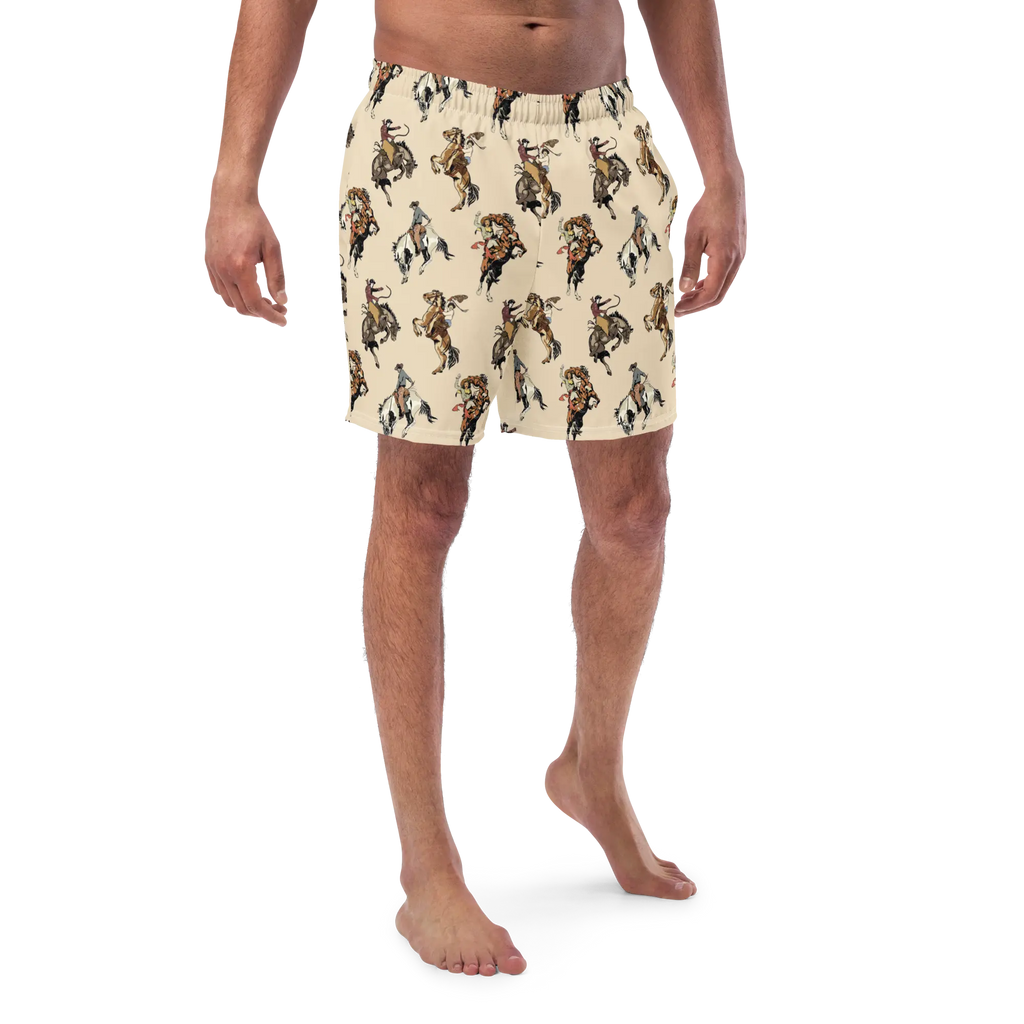 Baha Ranch Yeehaw Vintage Cowgirl Men's Swim Trunks Baha Ranch Western Wear