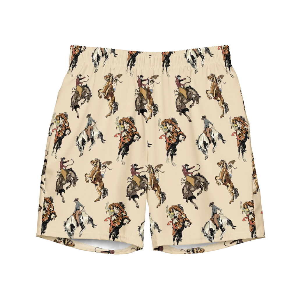 Baha Ranch Yeehaw Vintage Cowgirl Men's Swim Trunks Baha Ranch Western Wear
