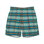 Baha Ranch Yeehaw Teal Aztec Blanket Print Mens Swim Shorts Baha Ranch Western Wear