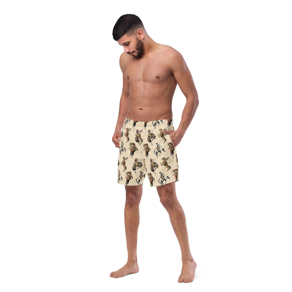 Baha Ranch Yeehaw Vintage Cowgirl Men's Swim Trunks Baha Ranch Western Wear