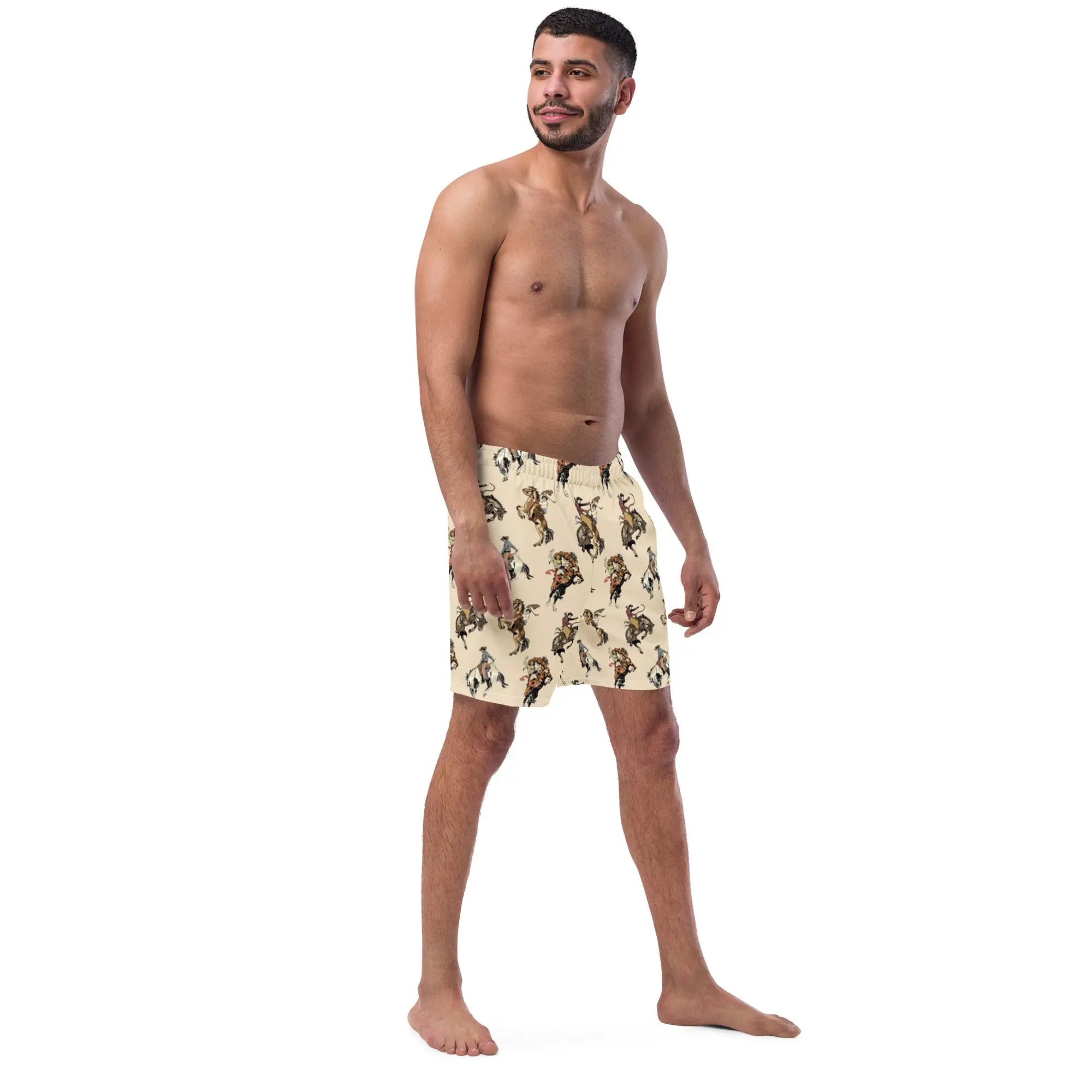 Baha Ranch Yeehaw Vintage Cowgirl Men's Swim Trunks Baha Ranch Western Wear