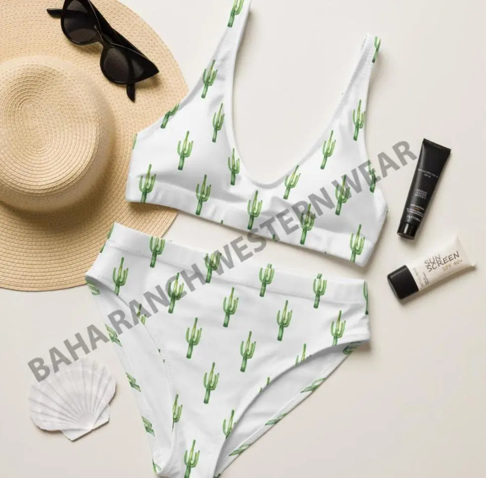Yeehaw All Over Cactus Bikini Baha Ranch Western Wear