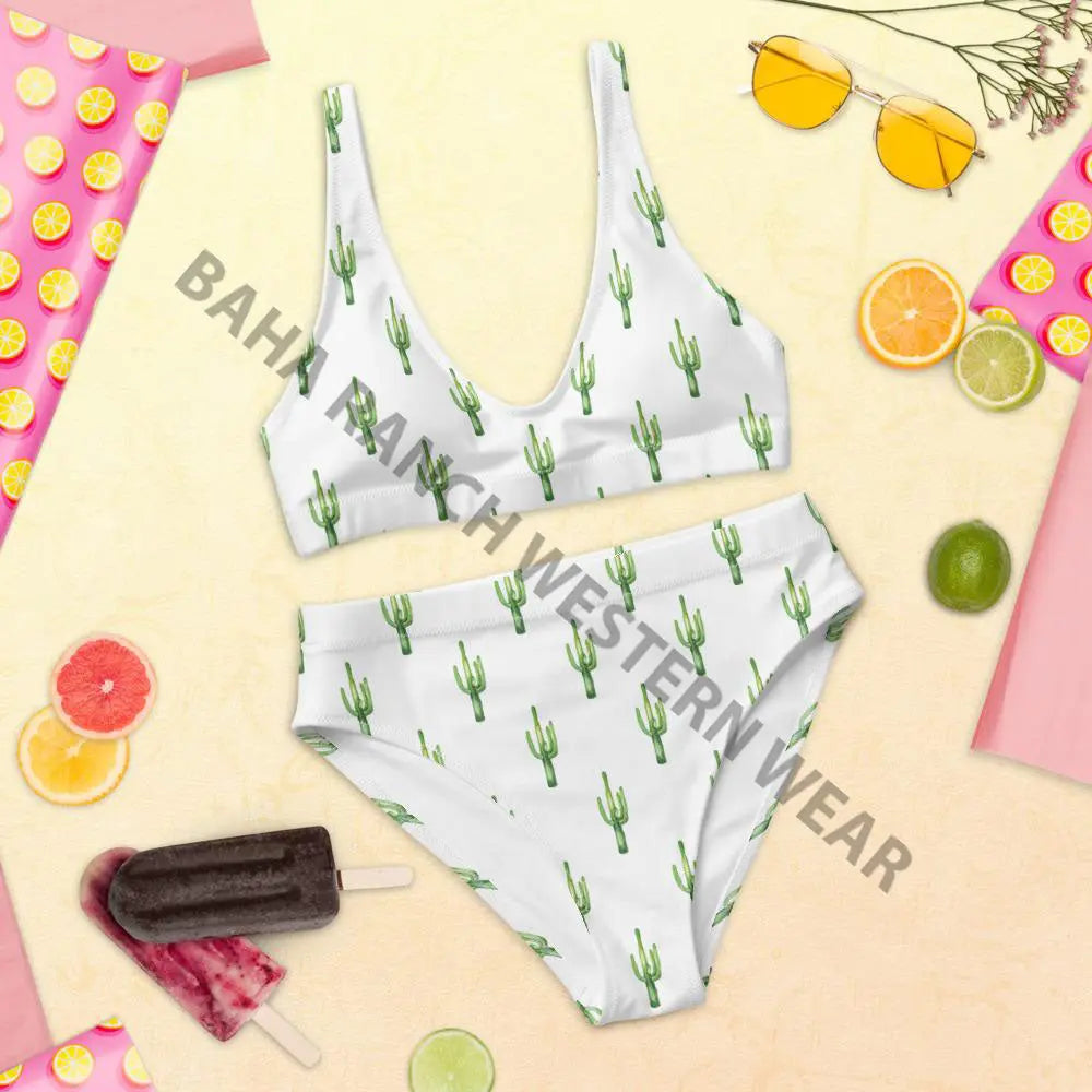Yeehaw All Over Cactus Bikini Baha Ranch Western Wear
