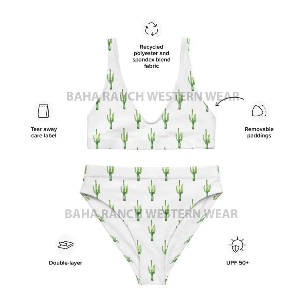 Yeehaw All Over Cactus Bikini Baha Ranch Western Wear