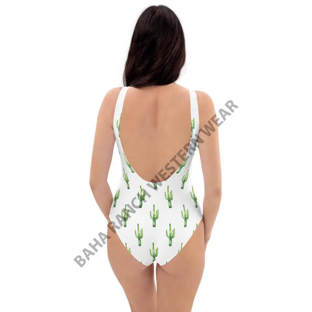 Yeehaw Cactus One Piece Swim Suit Baha Ranch Western Wear