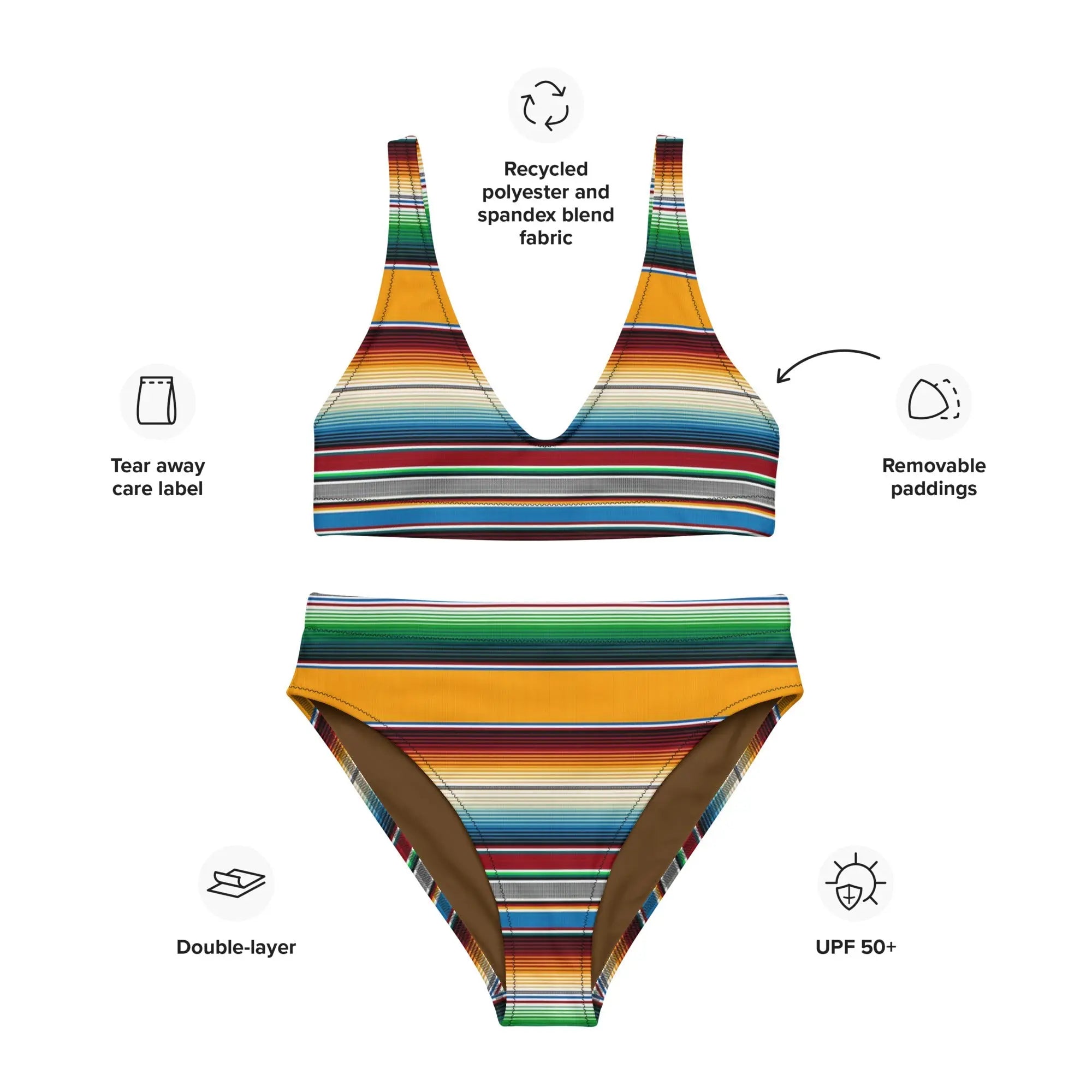 Baha Ranch Yeehaw Mustard Serape Bikini Baha Ranch Western Wear