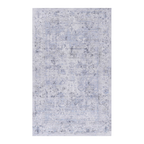 NAAR MAVAL Blue Washable Rug 5x8 Area Rug (Blue+Cream, 5' x 8')