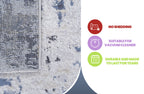 NAAR PAYAS Collection 8X10 Grey / Denim / Abstract Area Rug