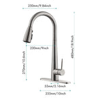 Single Handle Stainless Steel Kitchen Sink Faucet with Pull Down Sprayer