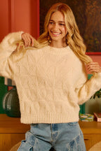 BiBi Checker Board Drop Shoulder Sweater