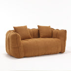 Cozy Beanbag Chair with High Resilience Foam Core for Two - Yellow Chenille, 66x35x25 inches