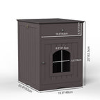 Brown Wooden Pet House Cat Litter Box Enclosure with Drawer, Side Table, Indoor Pet Crate, Cat Home Nightstand