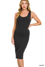 Zenana Premium Cotton Sleeveless Midi Dress