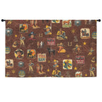 Vintage Cowboy Collage Western Curtains 52" x 63" Made in America Baha Ranch Western Wear