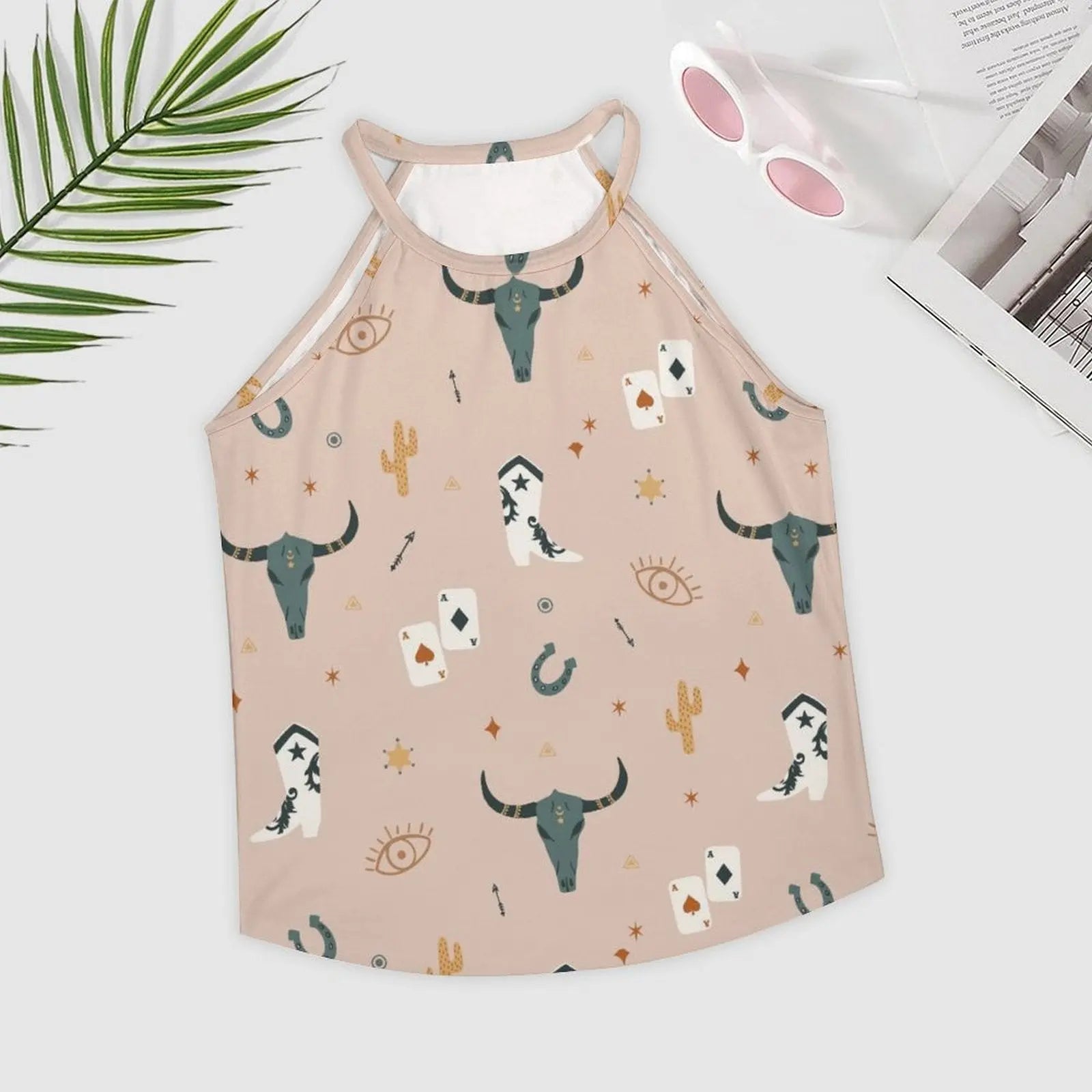 Baha Ranch Cow Skull Western Tank Top Baha Ranch Western Wear