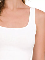 Zenana Ribbed Rayon Square Neck Brami