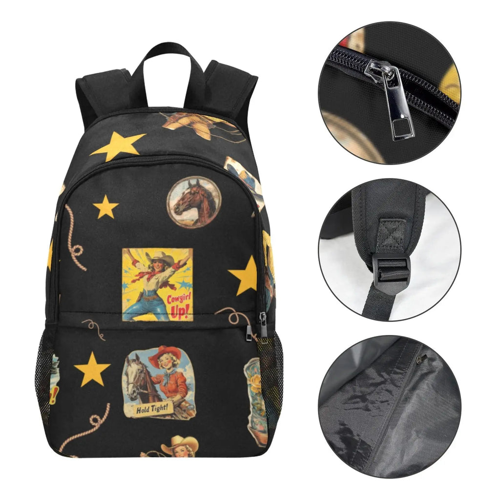 Vintage Cowgirl Collage Backpack Baha Ranch Western Wear
