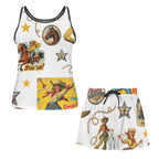 Baha Ranch Vintage Cowgirl Collage Tank Shorts Lounge Set Made in America Baha Ranch Western Wear