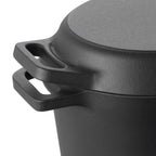 Enameled Cast Iron Dutch Oven Heavy-Duty Cookware with Lid Handles 3.5 Qt Black