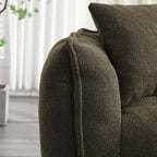 Cozy Beanbag Chair with High Resilience Foam Core for Two - Olive Green Chenille, 66x35x25 inches