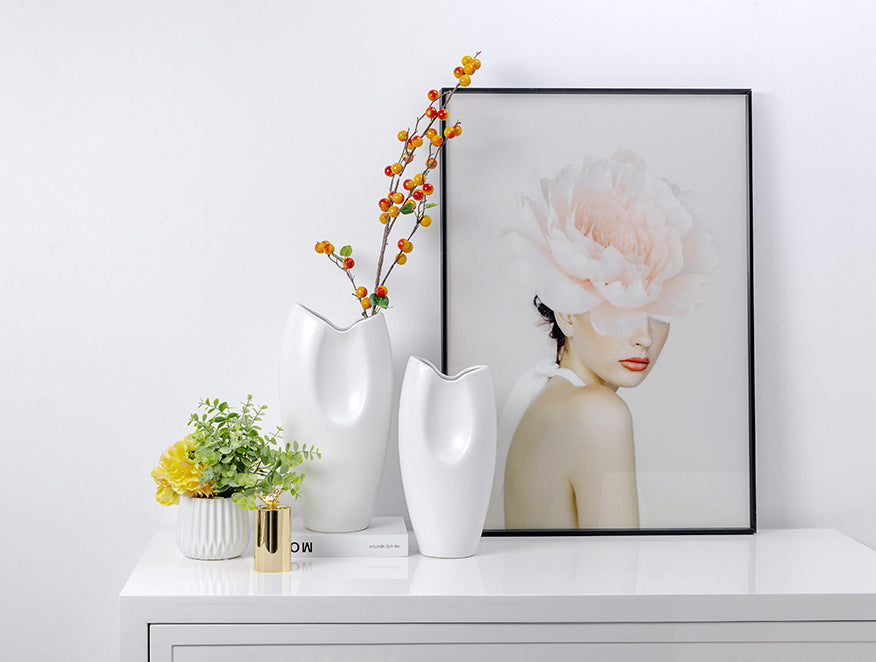 Creative Living Room Decoration Vase Modern Home Accessories Ceramic Crafts Ornaments