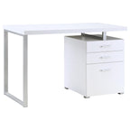 White 3-drawer Reversible Office Desk