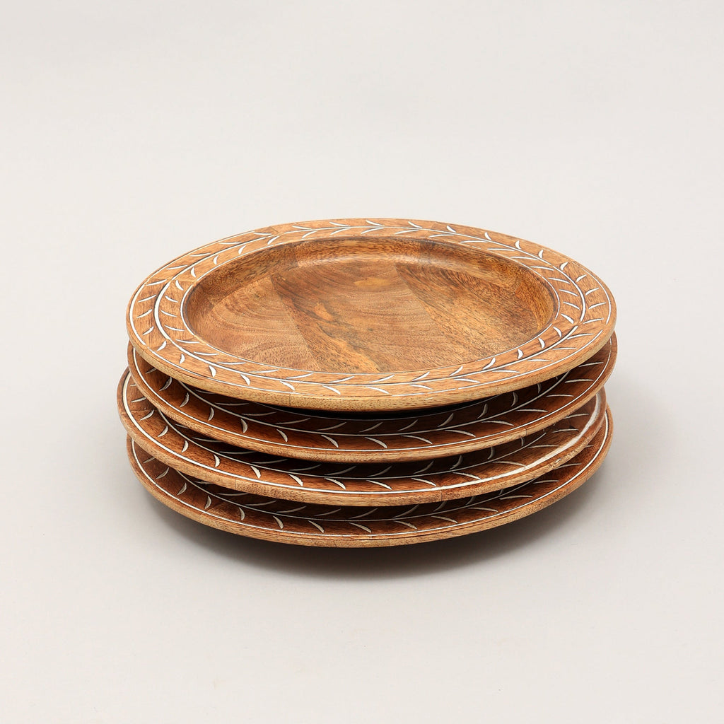 Handcrafted 13' Wood Charger Plate Wooden Dinning Placemat Artisan Wood Tableware